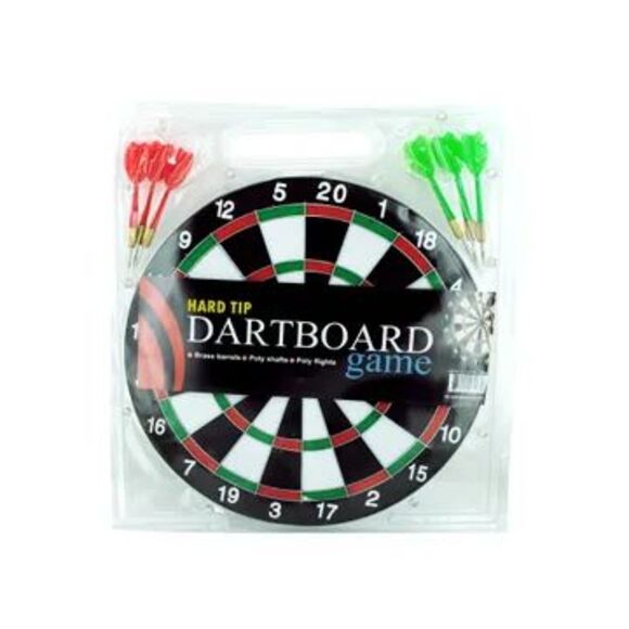 Dartboard (14" Diameter) with 6 Metal Tip Darts - Picture 2 of 4